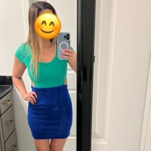 Color Block Cutout Mini Dress